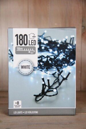 Lampki choinowe łańcuch 180 LED białe światło