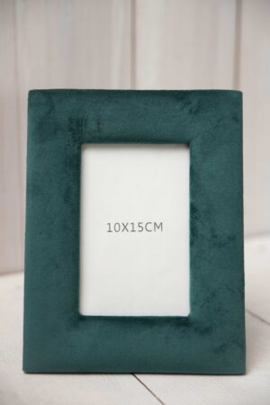 Aksamitna ramka na zdjęcie 10x15 cm zielona
